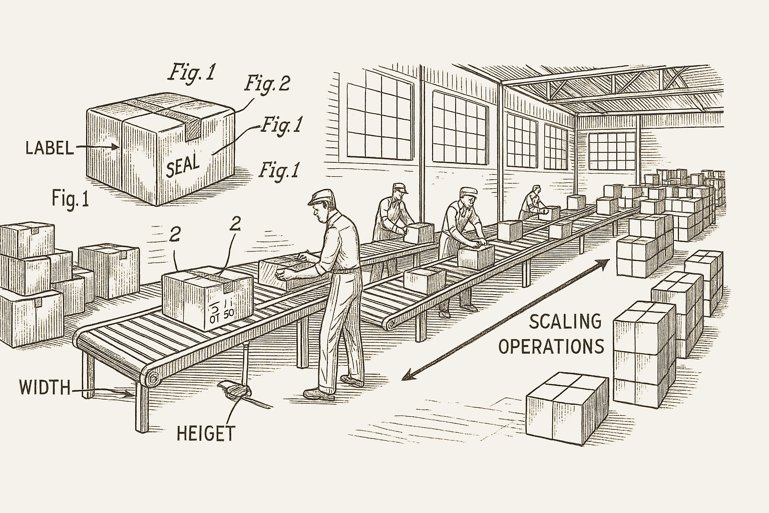 Warehouse scaling operations sketch