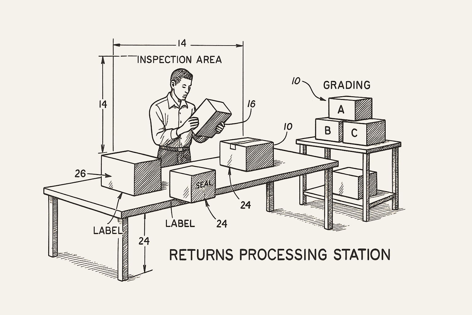 Returns processing diagram