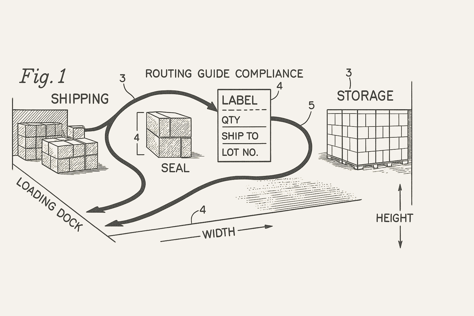 Routing guide compliance process sketch